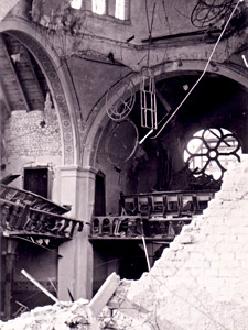 Innenansicht der zerstrten Synagoge, 5.1.1939