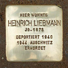 Stolperstein zum Gedenken an Heinrich Liebmann
