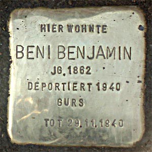 Stolperstein  Beni Benjamin