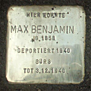 Stolperstein  Max Benjamin