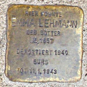 Stolperstein  Emma Lehmann, geb. Götter