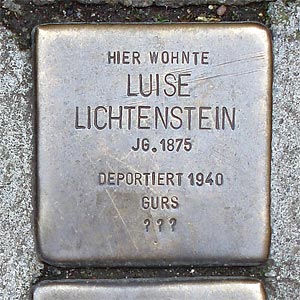 Stolperstein  Luise Lichtenstein, geb. Blün