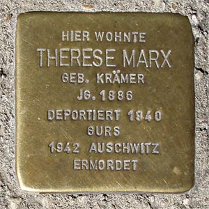Stolperstein  Therese Marx, geb. Krämer