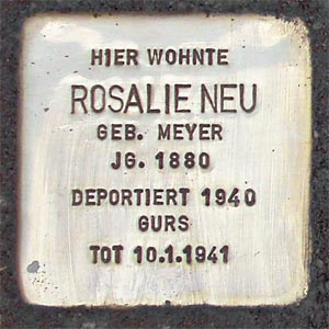 Stolperstein  Rosalie Neu, geb. Meyer