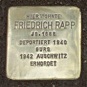 Stolperstein  Friedrich Rapp