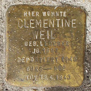 Stolperstein  Clementine Weil, geb. Lederer