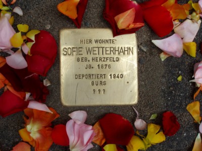 Stolperstein  Sofie Wetterhahn, geb. Herzfeld