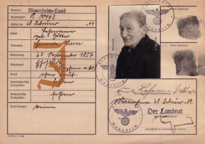 Volkskarteikarte  Emma Lehmann, geb. Götter